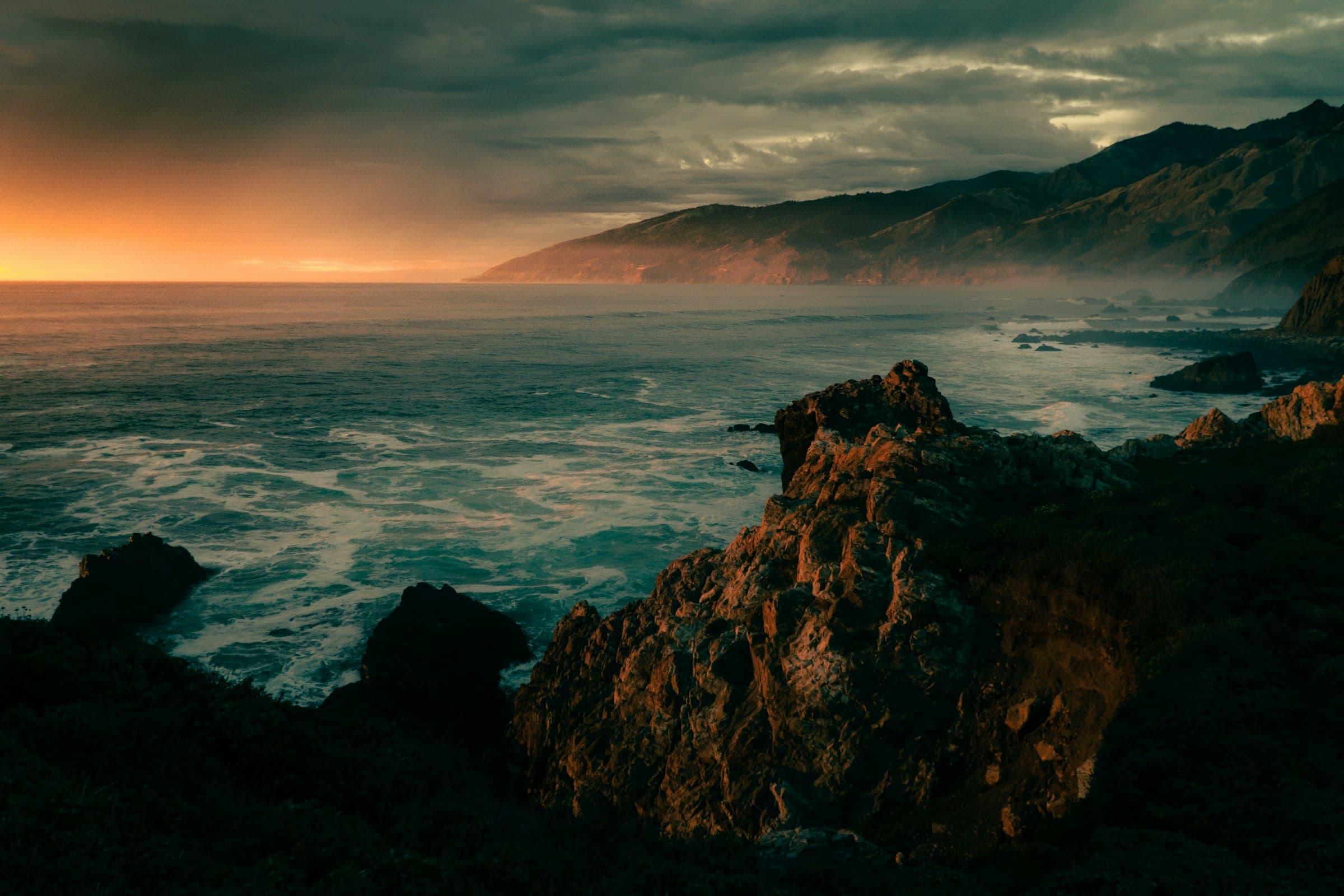 Golden hour on the California coastline